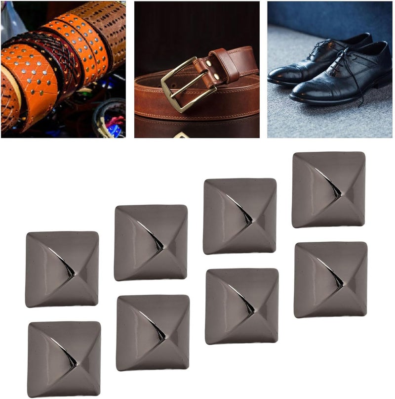 Fockety 20Pcs 12mm Pyramid Studs, Four Jaw Pyramid Rivets, Rivets, Pyramid Rapid Rivet Studs, Punk Spikes Spots Studs for Clothing, Bag, Leather, Shoes, Jewelry, Craft (Silver Black) - Image 4